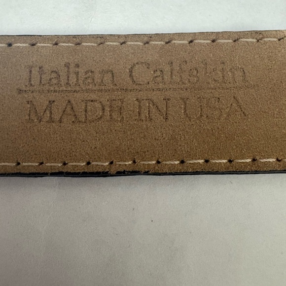 WCM New York Glossy Black Leather Belt with Silver Ring Hook Closure. USA S/M - Picture 8 of 12